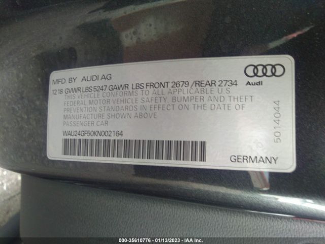 Photo 8 VIN: WAU24GF50KN002164 - AUDI S5 