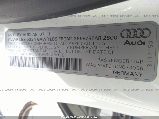 Photo 8 VIN: WAU2GAFC4CN033096 - AUDI A7 