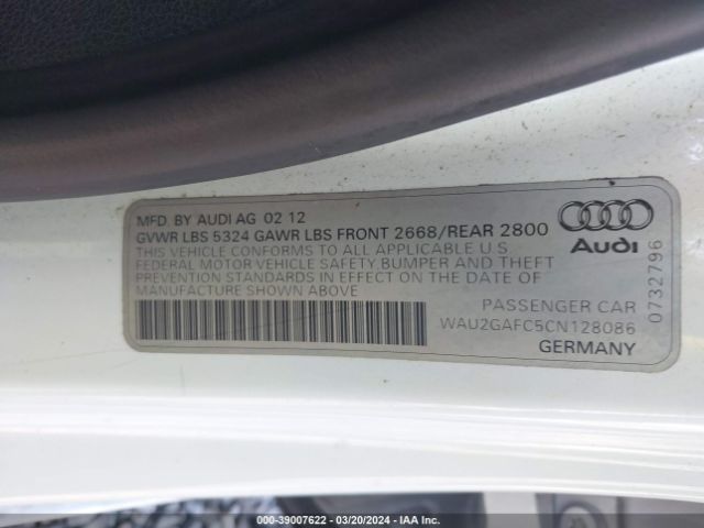 Photo 8 VIN: WAU2GAFC5CN128086 - AUDI A7 