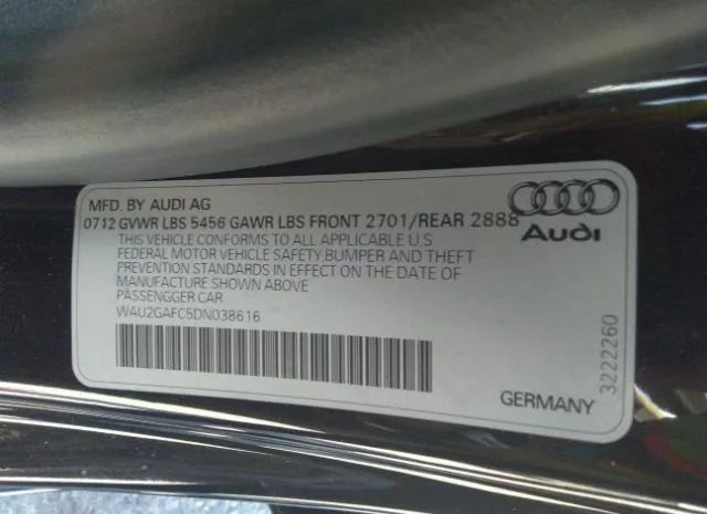 Photo 8 VIN: WAU2GAFC5DN038616 - AUDI A7 