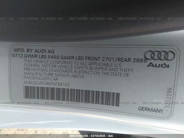 Photo 8 VIN: WAU2GAFC8DN038142 - AUDI A7 