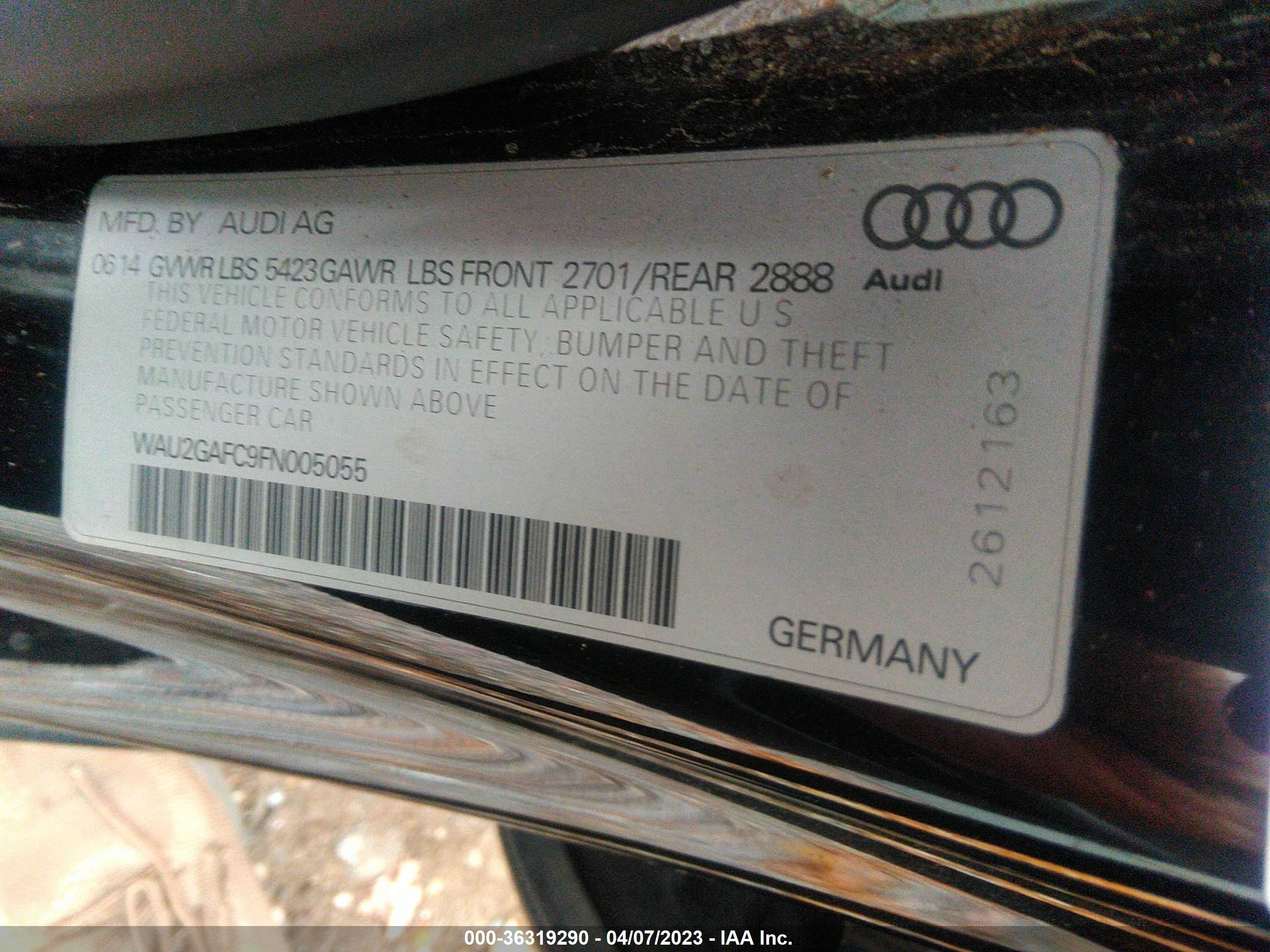 Photo 8 VIN: WAU2GAFC9FN005055 - AUDI A7 