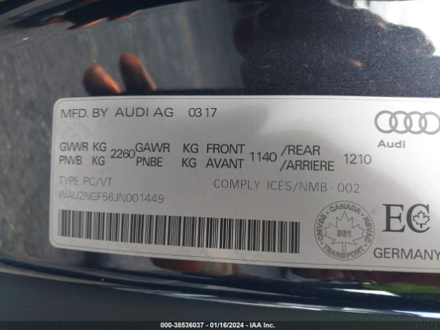 Photo 8 VIN: WAU2NGF56JN001449 - AUDI A5 