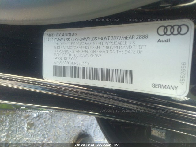 Photo 8 VIN: WAU32AFC0DN076449 - AUDI S7 