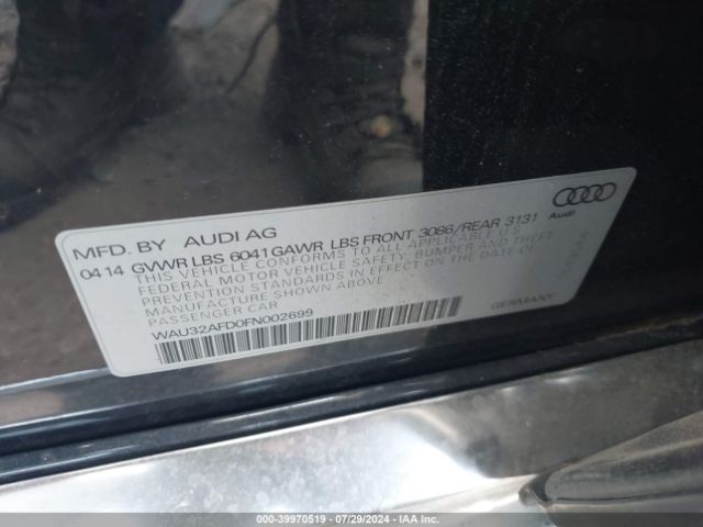 Photo 8 VIN: WAU32AFD0FN002699 - AUDI A8 