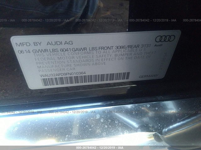 Photo 8 VIN: WAU32AFD9FN010364 - AUDI A8 L 