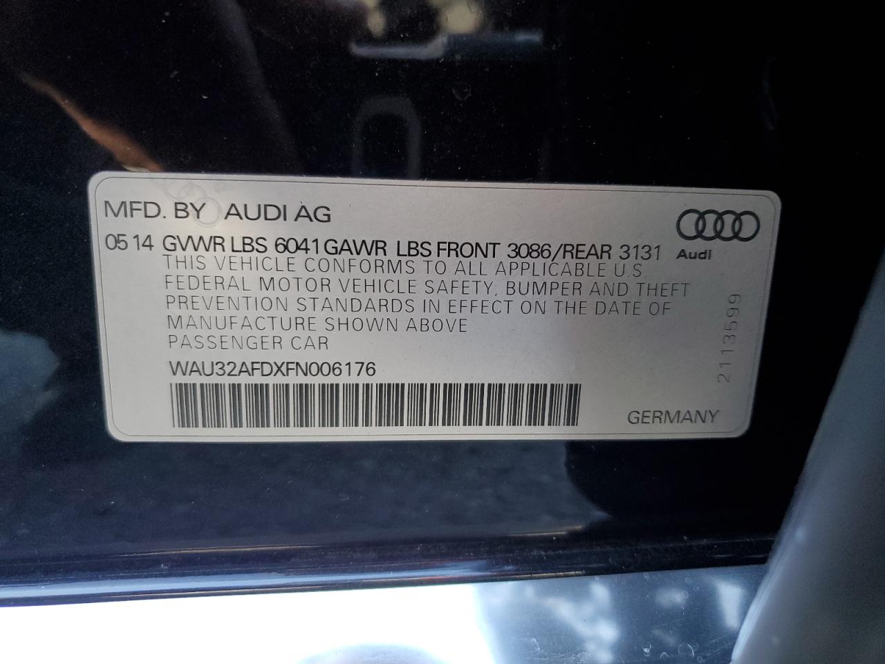 Photo 11 VIN: WAU32AFDXFN006176 - AUDI A8 