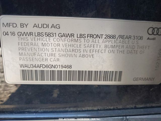 Photo 8 VIN: WAU34AFD6GN019468 - AUDI A8 