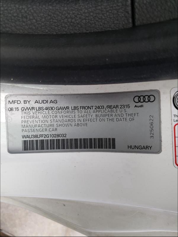 Photo 9 VIN: WAU38LFF2G1028032 - AUDI A3 