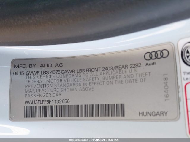 Photo 8 VIN: WAU3FLFF6F1132656 - AUDI A3 