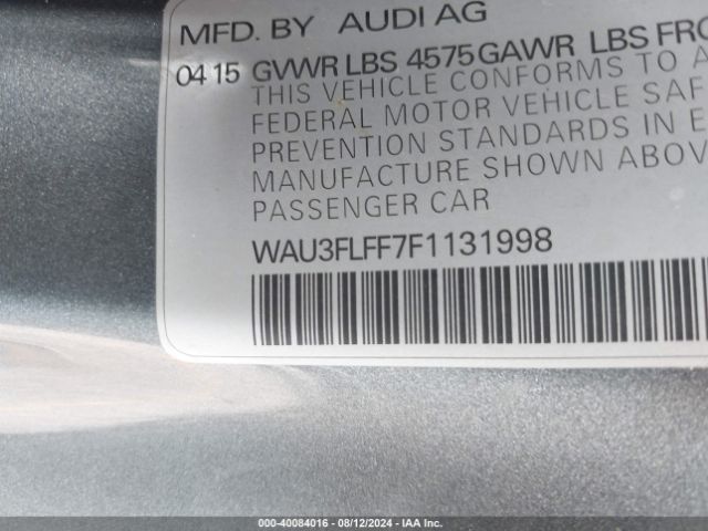 Photo 8 VIN: WAU3FLFF7F1131998 - AUDI A3 