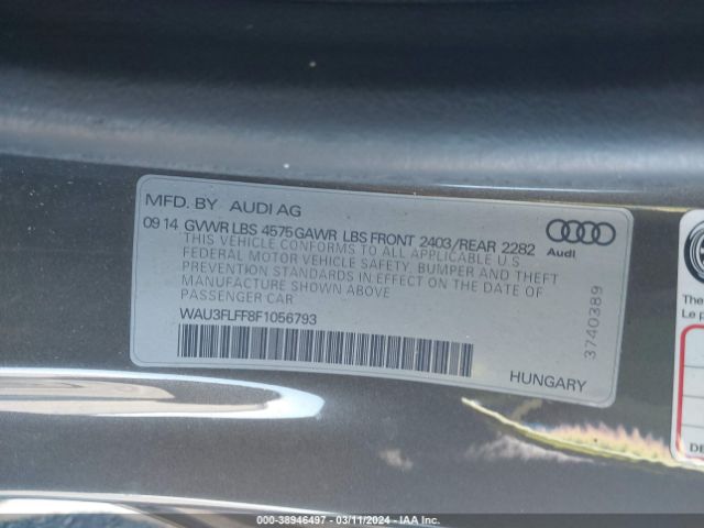 Photo 8 VIN: WAU3FLFF8F1056793 - AUDI A3 