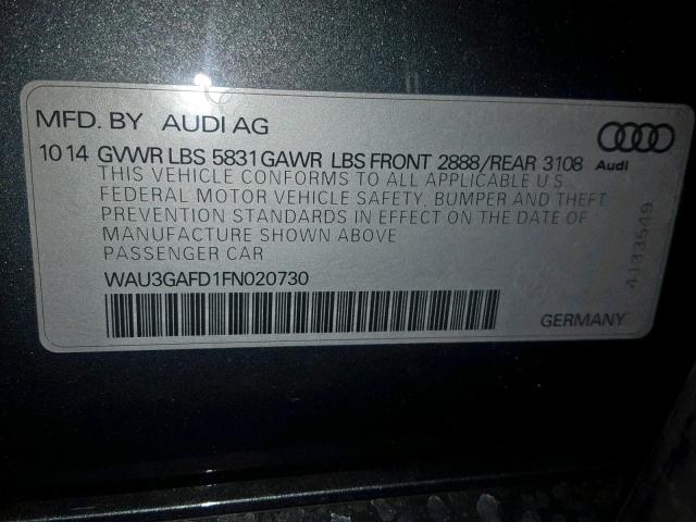 Photo 9 VIN: WAU3GAFD1FN020730 - AUDI A8 L QUATT 