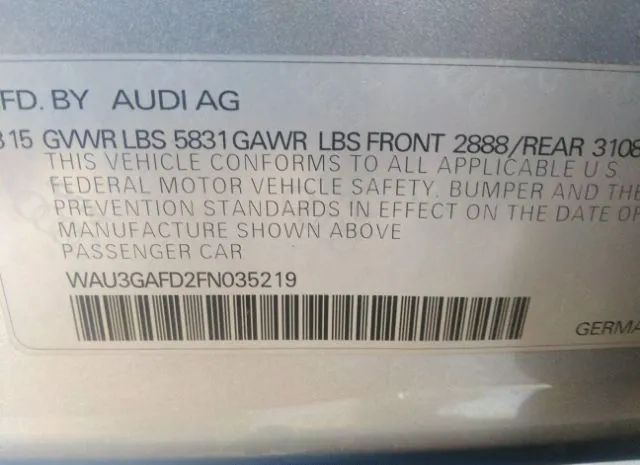 Photo 8 VIN: WAU3GAFD2FN035219 - AUDI A8 L 