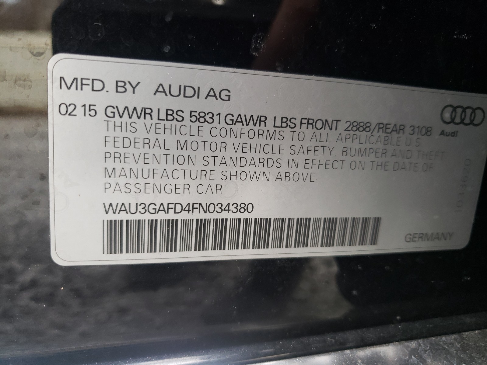 Photo 9 VIN: WAU3GAFD4FN034380 - AUDI A8 L QUATT 