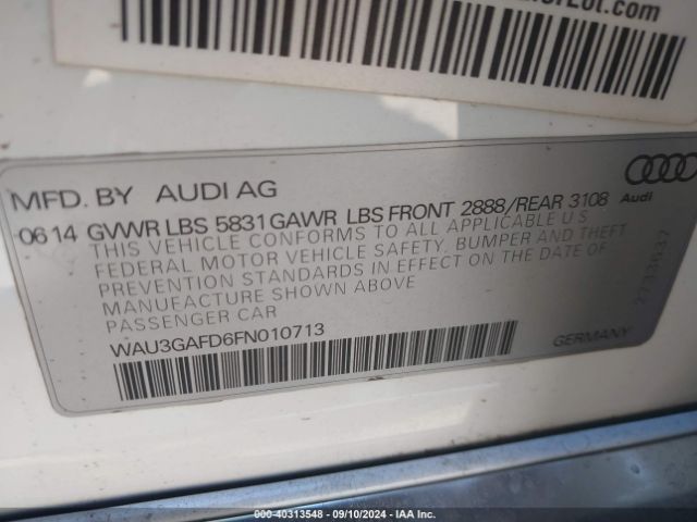 Photo 8 VIN: WAU3GAFD6FN010713 - AUDI A8 