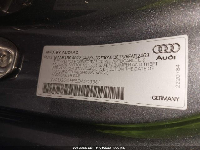 Photo 8 VIN: WAU3GAFR5DA003364 - AUDI S5 