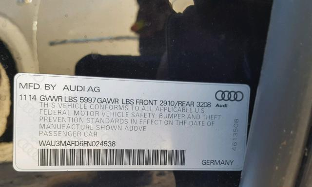 Photo 9 VIN: WAU3MAFD6FN024538 - AUDI A8 