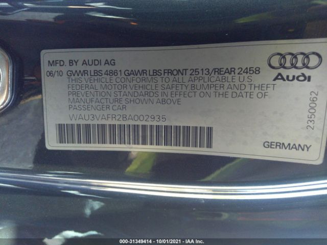 Photo 8 VIN: WAU3VAFR2BA002935 - AUDI S5 