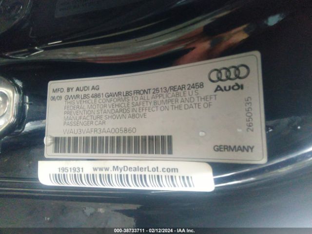 Photo 8 VIN: WAU3VAFR3AA005860 - AUDI S5 