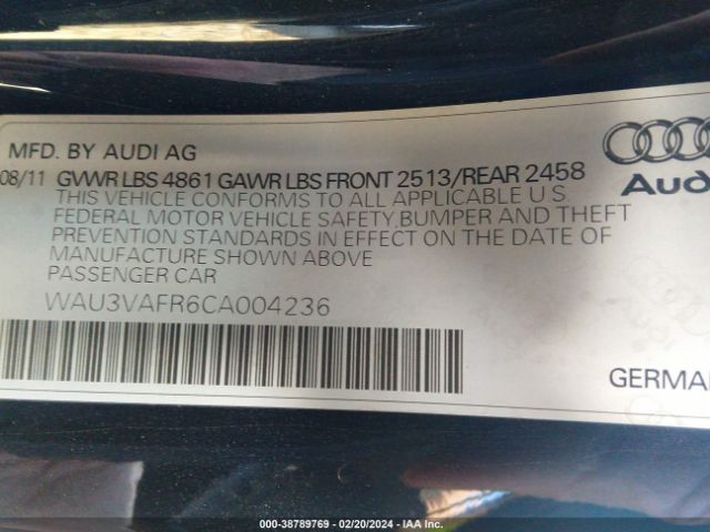 Photo 8 VIN: WAU3VAFR6CA004236 - AUDI S5 