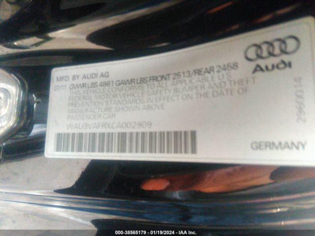 Photo 8 VIN: WAU3VAFRXCA002909 - AUDI S5 