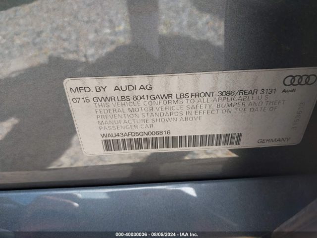 Photo 8 VIN: WAU43AFD5GN006816 - AUDI A8 