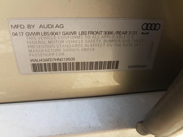 Photo 9 VIN: WAU43AFD7HN019505 - AUDI A8 L QUATT 