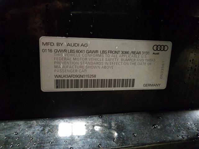 Photo 9 VIN: WAU43AFD9GN015258 - AUDI A8 L QUATT 