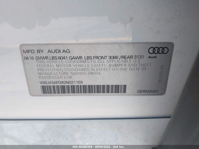 Photo 8 VIN: WAU43AFDXGN021103 - AUDI A8 