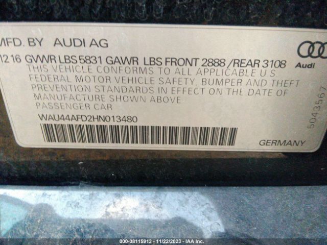 Photo 8 VIN: WAU44AFD2HN013480 - AUDI A8 L 