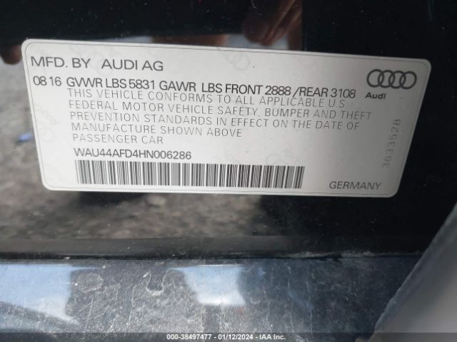 Photo 8 VIN: WAU44AFD4HN006286 - AUDI A8 L 