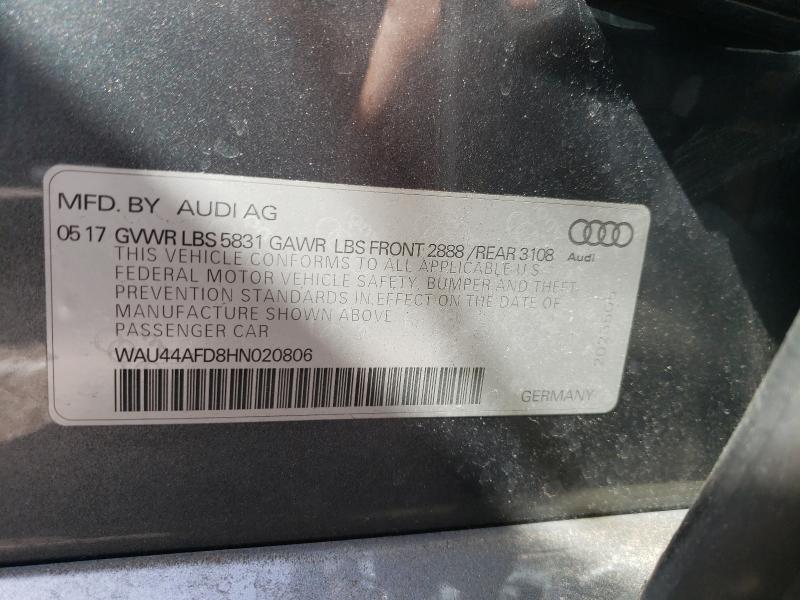 Photo 9 VIN: WAU44AFD8HN020806 - AUDI A8 