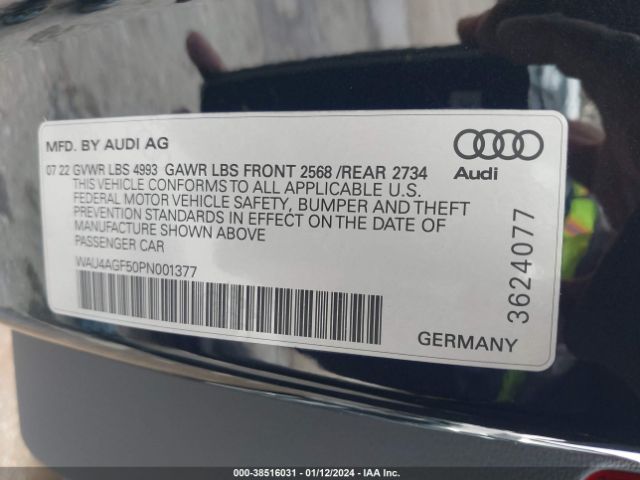 Photo 8 VIN: WAU4AGF50PN001377 - AUDI A5 CABRIOLET 