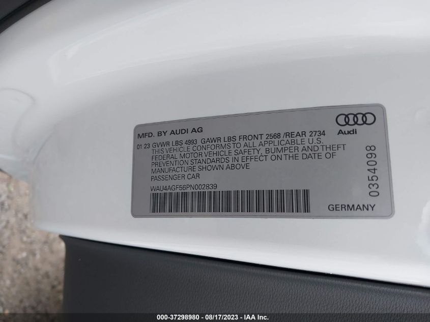 Photo 8 VIN: WAU4AGF56PN002839 - AUDI A5 