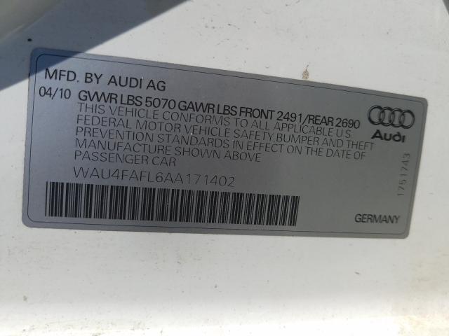 Photo 9 VIN: WAU4FAFL6AA171402 - AUDI A4 PRESTIG 