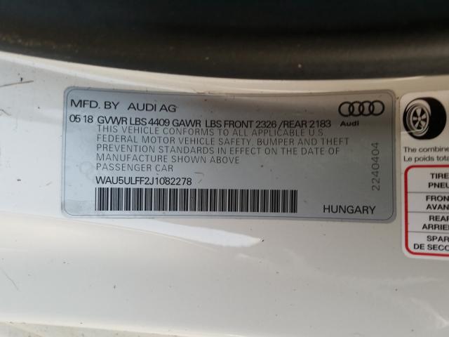 Photo 9 VIN: WAU5ULFF2J1082278 - AUDI A3 PREMIUM 