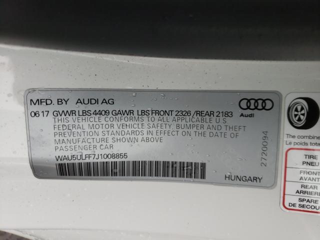 Photo 9 VIN: WAU5ULFF7J1008855 - AUDI A3 PREMIUM 