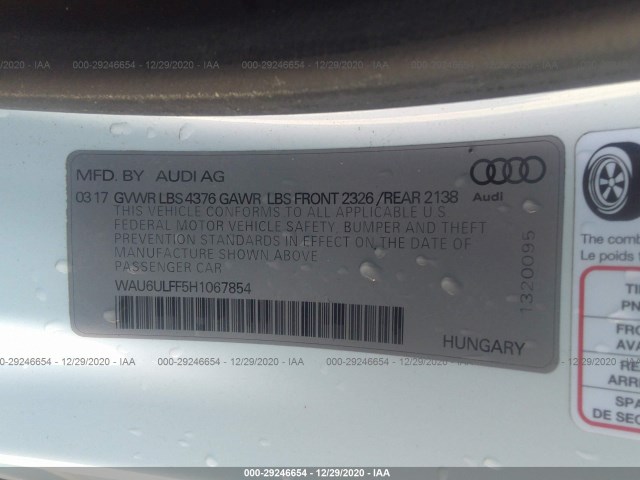 Photo 8 VIN: WAU6ULFF5H1067854 - AUDI A3 CABRIOLET 