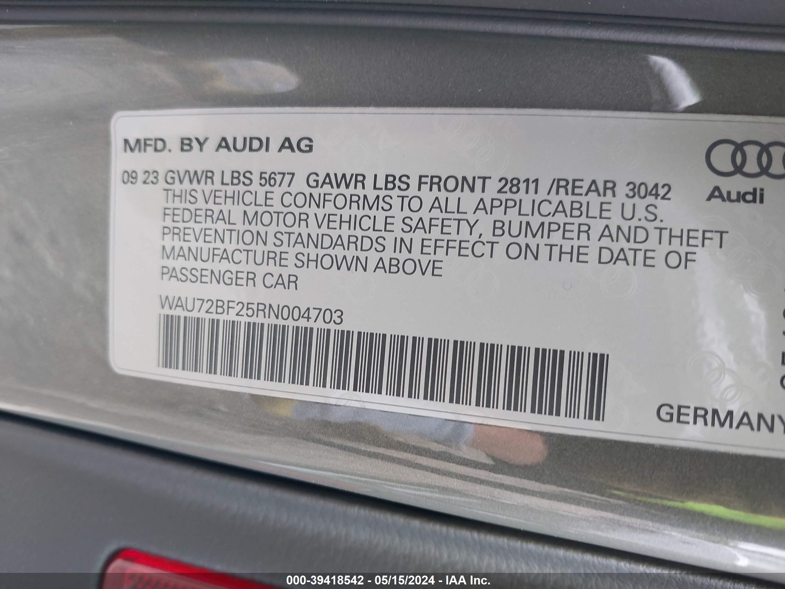 Photo 8 VIN: WAU72BF25RN004703 - AUDI A6 ALLROAD 