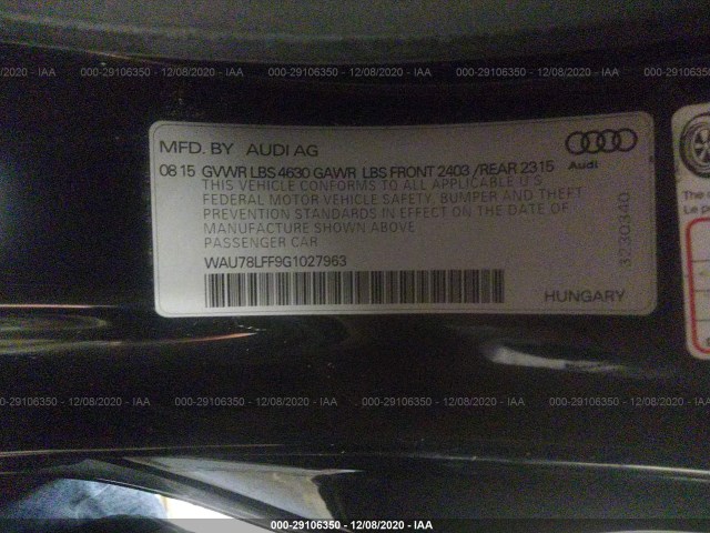 Photo 8 VIN: WAU78LFF9G1027963 - AUDI A3 