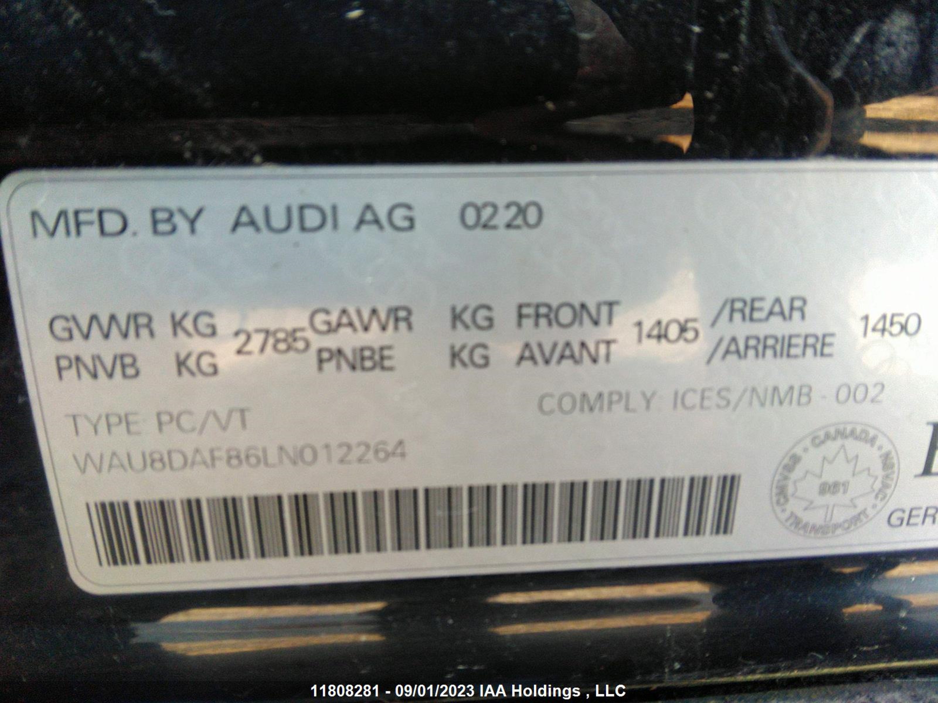 Photo 8 VIN: WAU8DAF86LN012264 - AUDI A8 