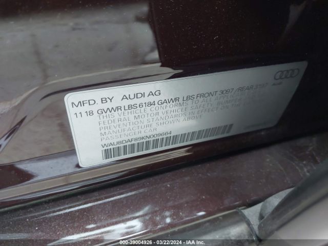 Photo 8 VIN: WAU8DAF89KN009664 - AUDI A8 L 