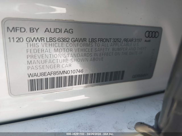 Photo 8 VIN: WAU8EAF85MN010746 - AUDI A8 L 