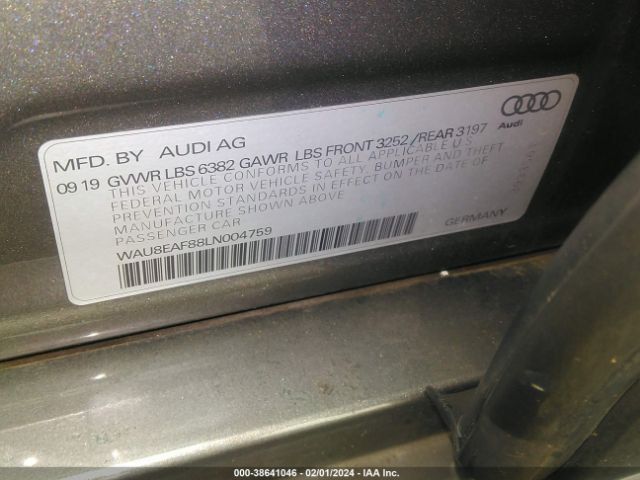 Photo 8 VIN: WAU8EAF88LN004759 - AUDI A8 L 