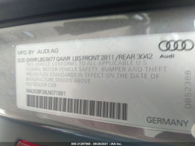 Photo 8 VIN: WAU92BF28LN071991 - AUDI A6 ALLROAD 