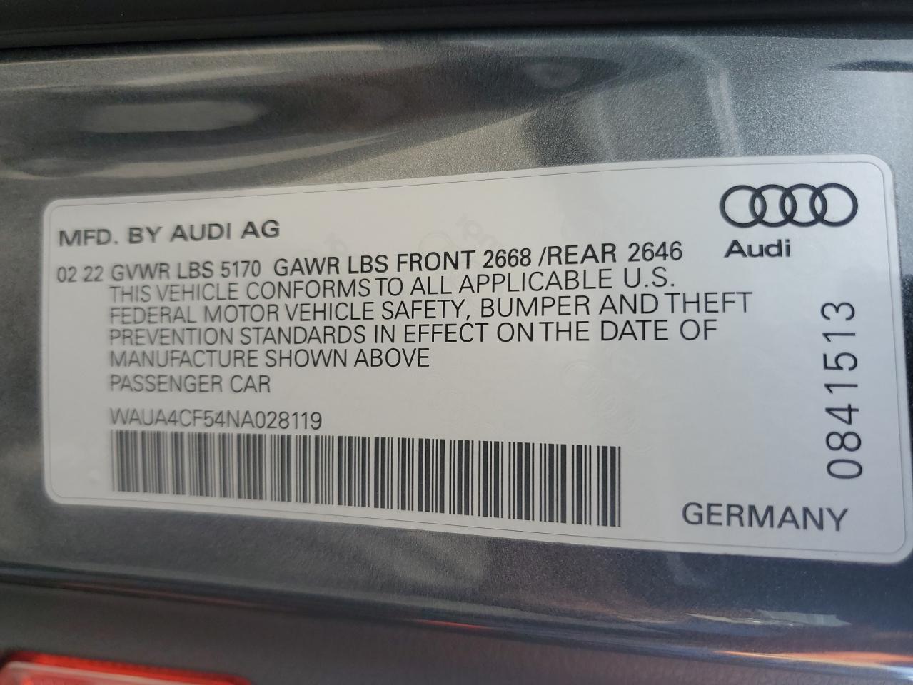 Photo 11 VIN: WAUA4CF54NA028119 - AUDI RS5 