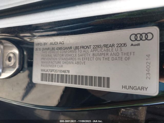 Photo 8 VIN: WAUA7GFF2G1004878 - AUDI A3 