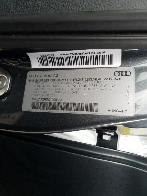 Photo 9 VIN: WAUA7GFF2G1008333 - AUDI A3 PREMIUM 