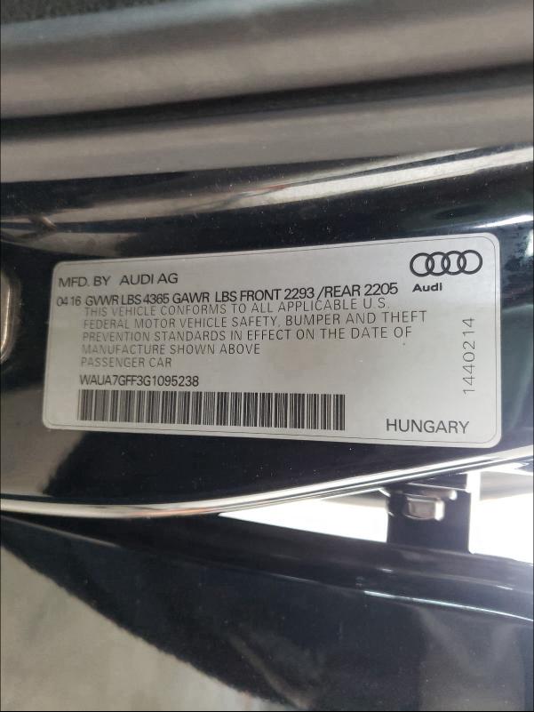 Photo 9 VIN: WAUA7GFF3G1095238 - AUDI A3 PREMIUM 